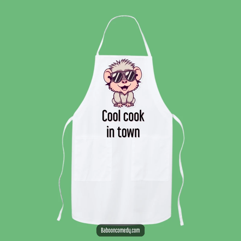 Funny Kawaii Baboon Sunglasses Apron, Cool Kitchen Wear, Cute & Funny Gift for Cooks