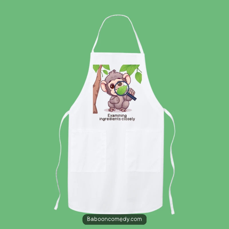 Funny Curious Baboon Apron - Kitchen Science with Primate Flair