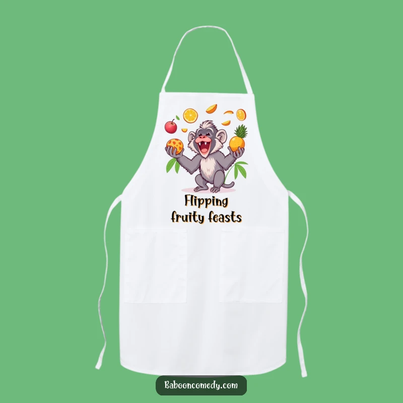 Funny Kawaii Baboon Fruit Apron: Cook with Tropical Glee