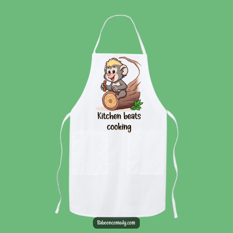 Funny Baboon Drummer Apron: Cook to the Beat, Perfect Chef's Funny Gift!