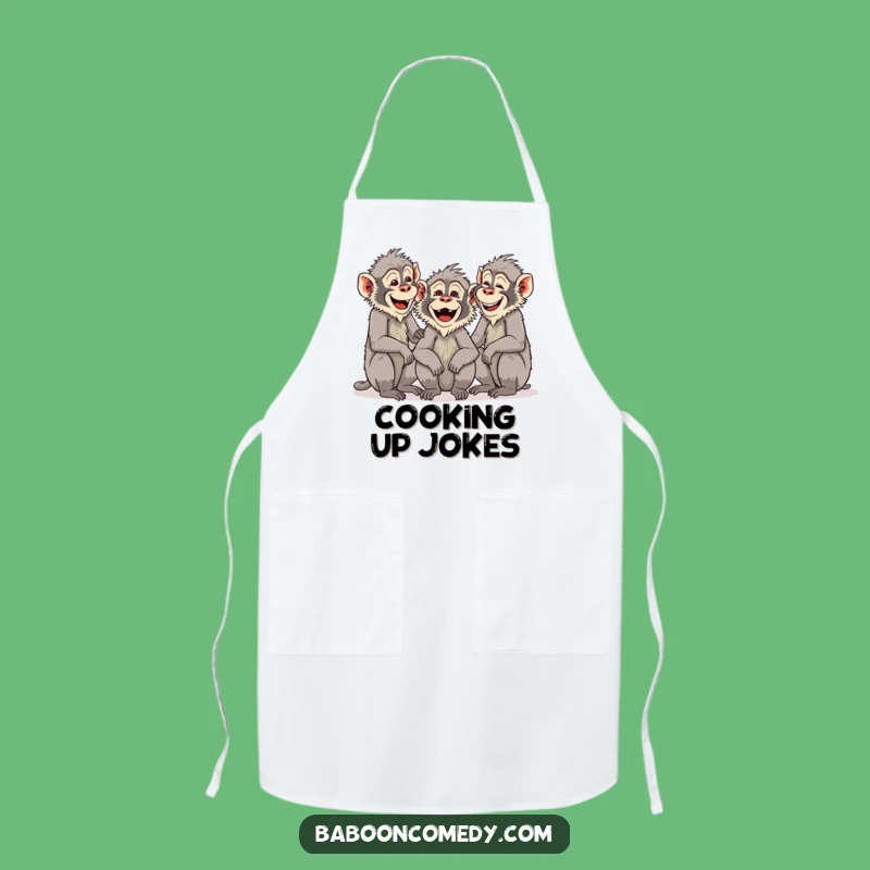 Funny Baboon Party Apron - Group Chattering & Laughing - Hilarious Kitchen Gathering Wear