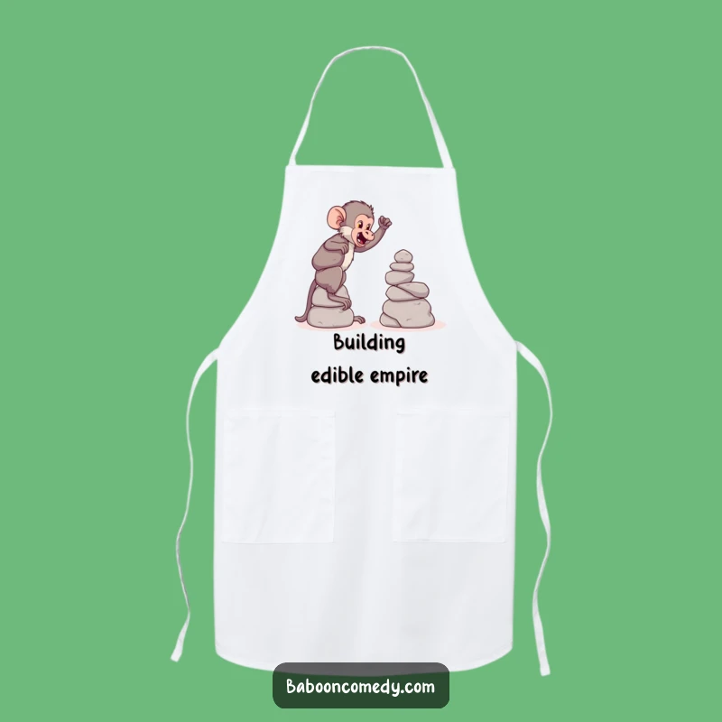 Funny Baboon Stone Tower Apron - Chef Builder Baboon Kitchenware, Practical Funny Gift