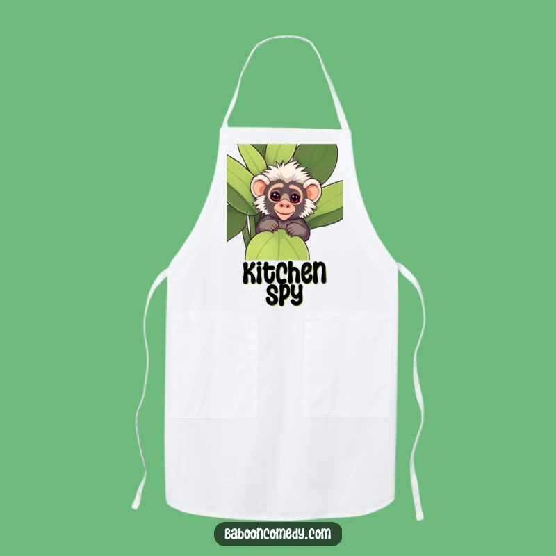 Funny Kawaii Baboon Plant Apron - Peek-a-Boo Chef!