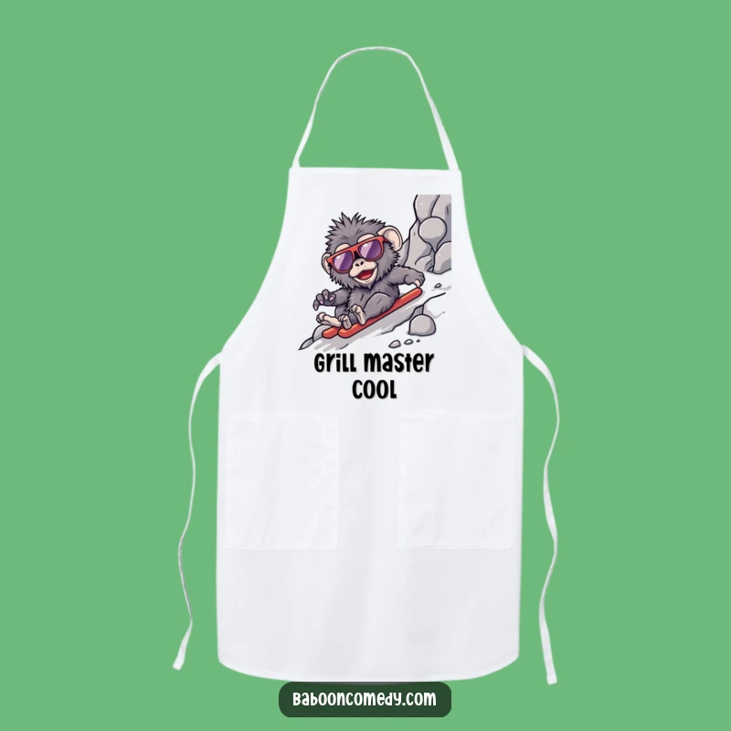 Funny Kawaii Baboon Slope Apron - Kitchen's Coolest Chef Gift