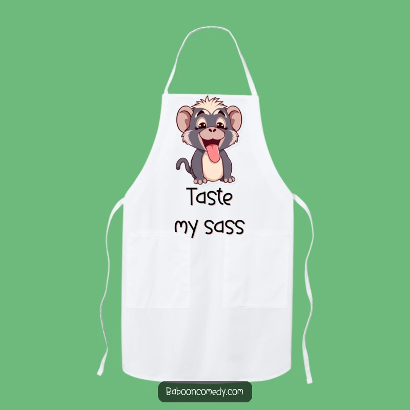 Funny Kawaii Baboon Tongue Apron: Cook with Playful Flair