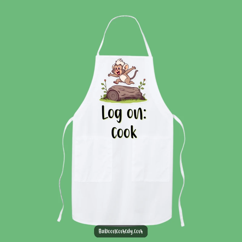 Funny Baboon Jumping Apron: Humorous Gift for the Energetic Cook