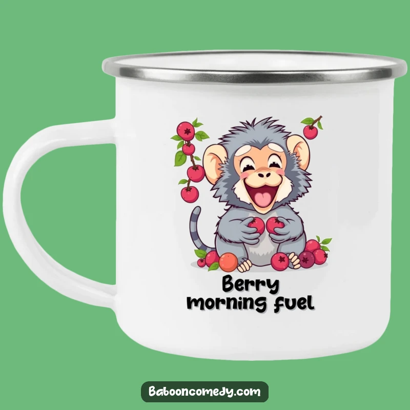 Funny Baboon Berry Sharing Camping Mug: Your Adventurous Humorous Gift