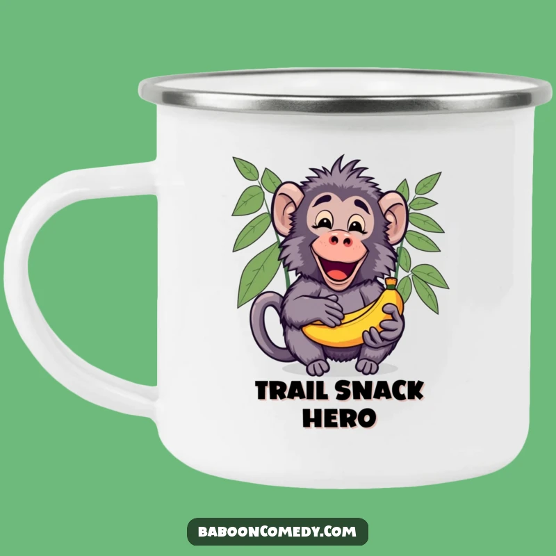 Funny Kawaii Baboon Banana Camping Mug - Share the Outdoors!