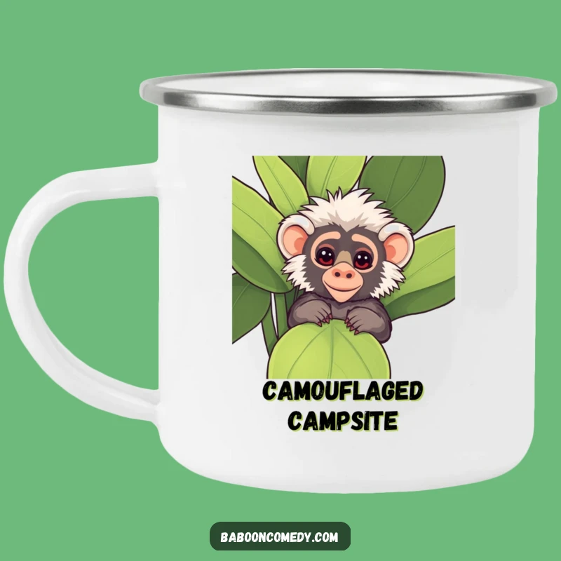 Funny Kawaii Baboon Plant Camping Mug - Outdoor Mischief!