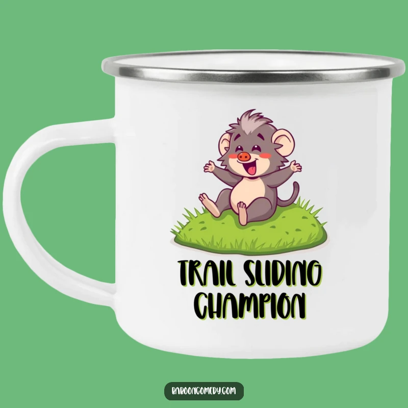 Funny Kawaii Baboon Sliding Camping Mug - Durable & Cute Outdoor Cup, Gift