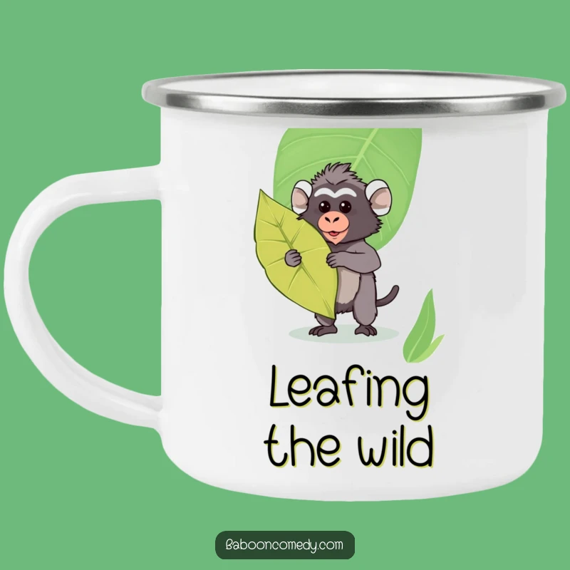 Funny Kawaii Baboon Leaf Shield Camping Mug - Durable & Cute Outdoor Cup, Gift