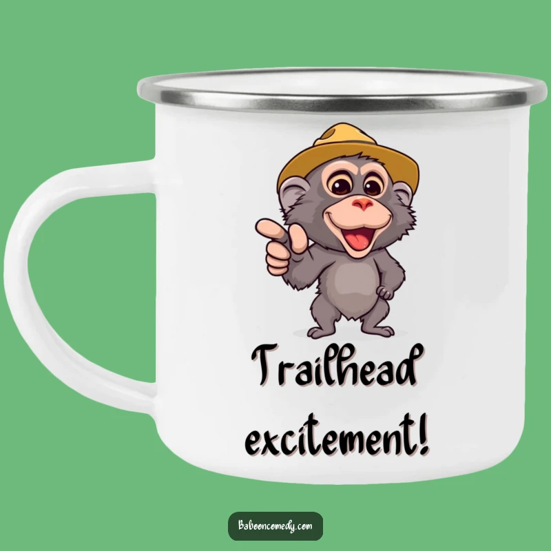 Funny Safari Baboon Camping Mug - Cute Baboon Pointing - Durable & Hilarious Outdoor Drinkware