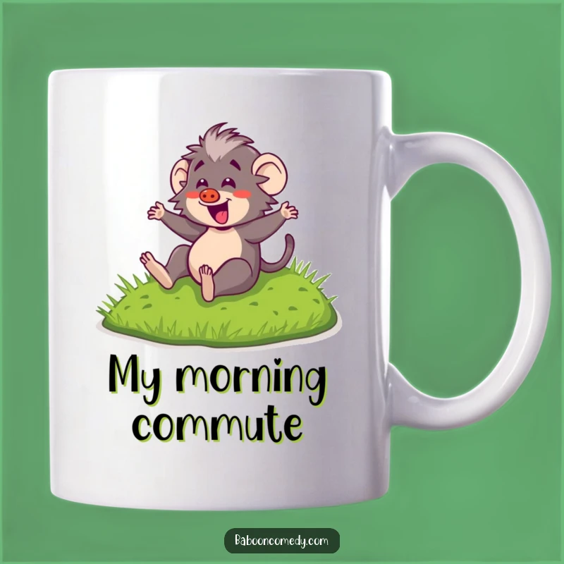 Funny Kawaii Baboon Sliding Mug - Joyful Animal Coffee Cup, Perfect Gift