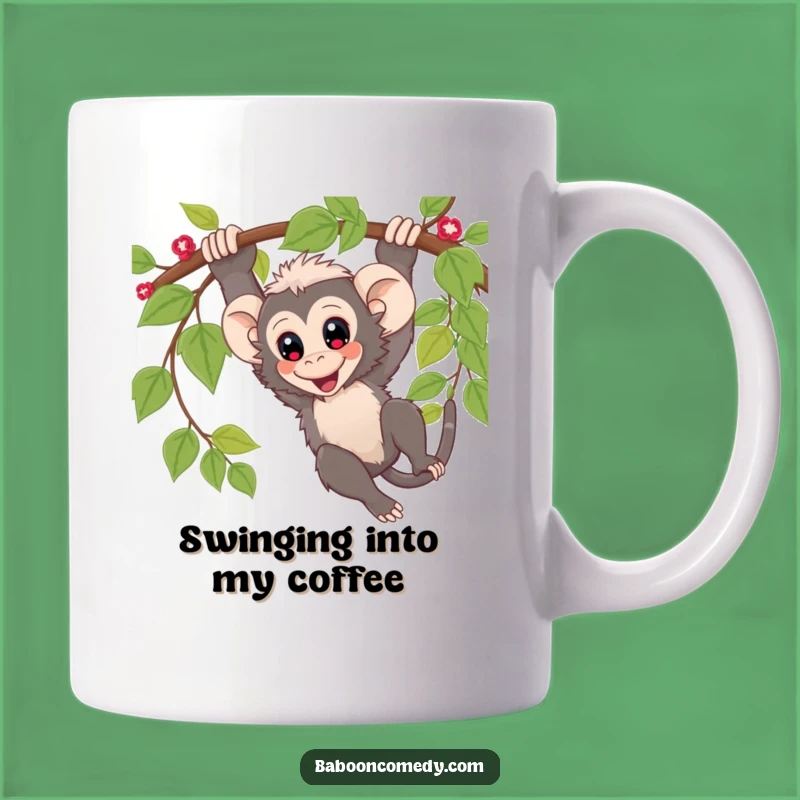 Funny Kawaii Baboon Vine Swing Mug: Wild Fun Gift!