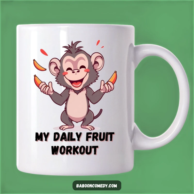 Funny Baboon Juggling Bananas Mug - Hilarious Primate Acrobat Gift Idea