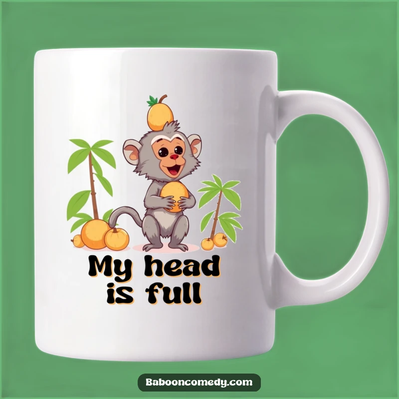 Funny Kawaii Baboon Coconut Balancing Mug - Hilarious Primate Gift Idea
