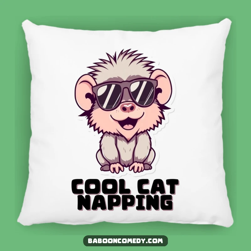 Funny Kawaii Baboon Sunglasses Pillow, Cool Character Cushion, Perfect Funny Gift for Lounging