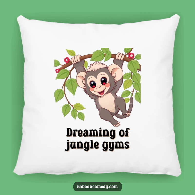Soft Funny Kawaii Baboon Vine Swing Pillow: Cozy Jungle Fun!