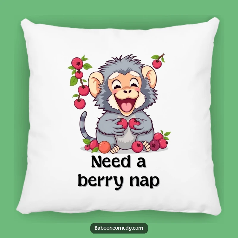 Funny Baboon Berry Sharing Pillow: A Cozy and Humorous Accent Gift