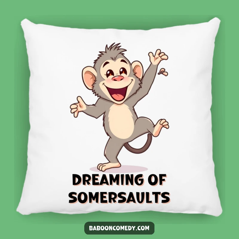 Funny Cartwheeling Baboon Pillow: Cozy Up with Hilarious Primate Acrobatics and Comfort