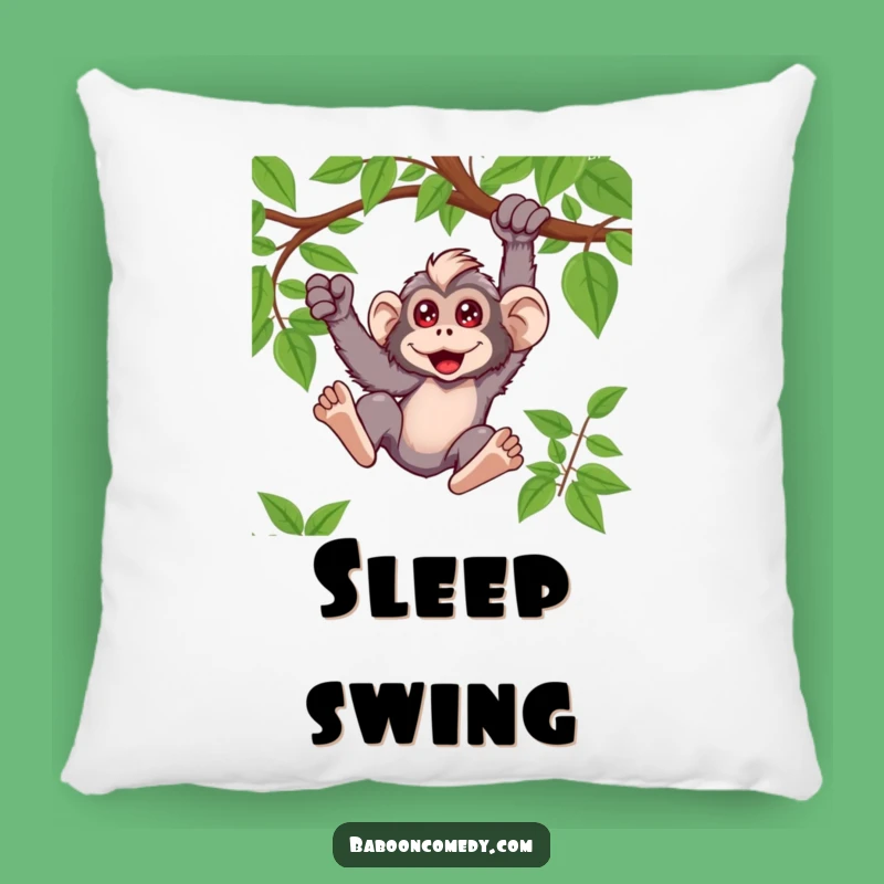Funny Kawaii Baboon Swinging Pillow - Comfy Primate Fun Cushion
