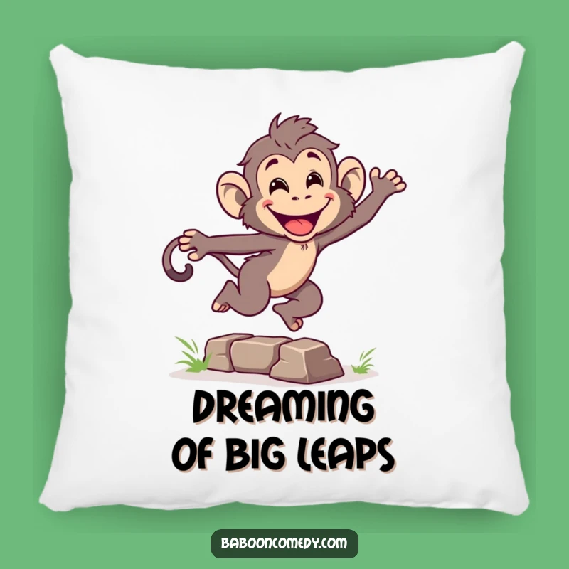 Funny Leaping Baboon Pillow: Cozy Comfort with Energetic Primate Action and Humor