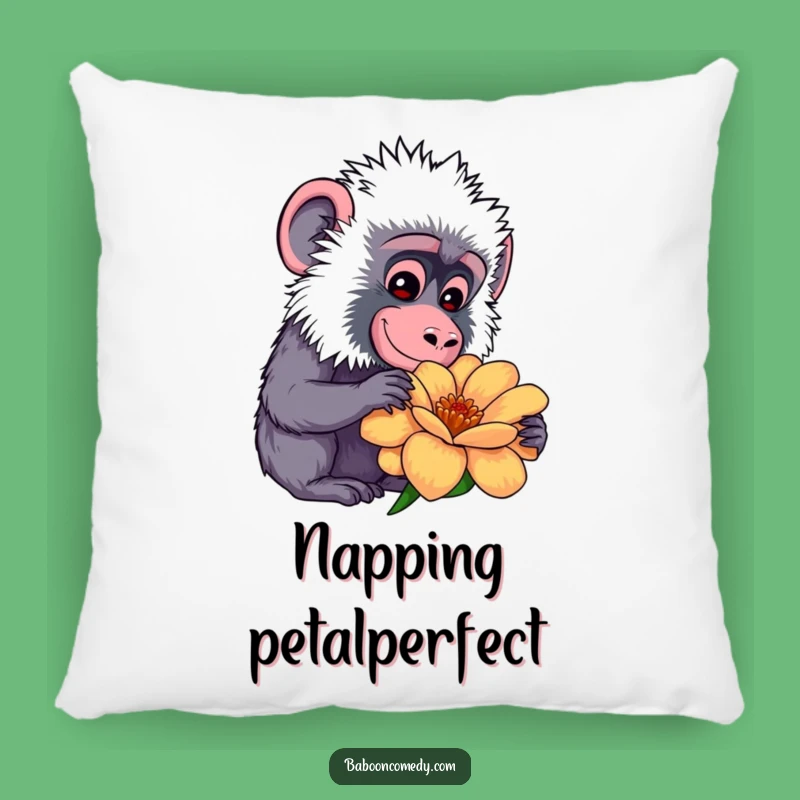 Funny Kawaii Baboon Flower Pillow: Cozy Bloom, Hilarious Comfort