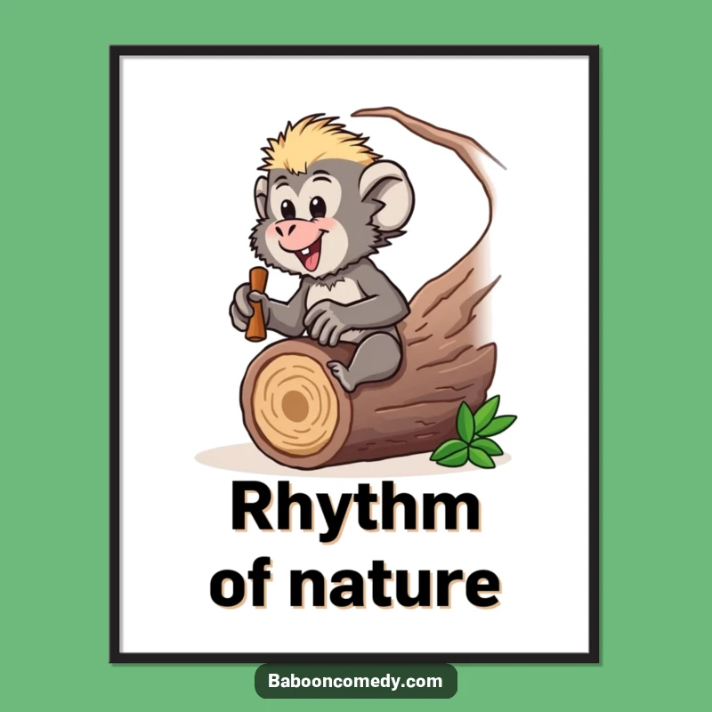 Funny Baboon Digital Art: Instant Music Decor, Perfect Shareable Funny Gift!