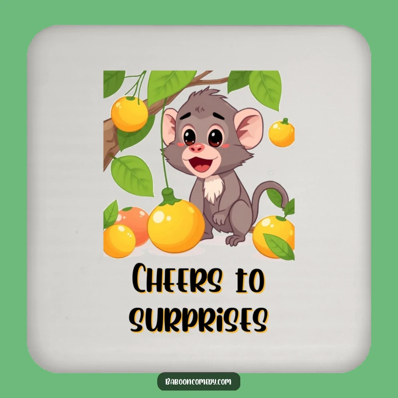 Funny Baboon Surprise Coaster Set: Protect Surfaces with Humor, Unique Funny Gift!