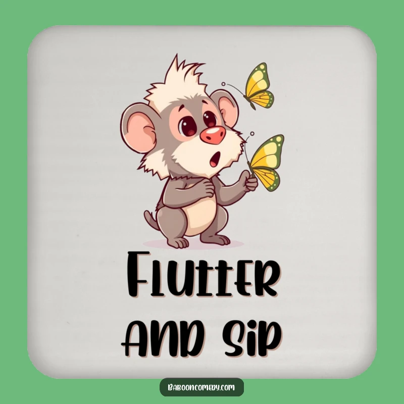 Funny Baboon Butterfly Coaster: A Small Humorous Gift for Delicate Moments