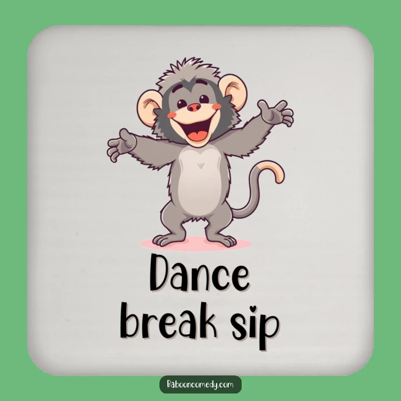 Funny Kawaii Baboon Dance Coaster: Protects Surfaces, Hilarious Decor