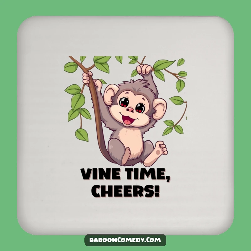 Funny Kawaii Baboon Swinging Coaster: Protect Surfaces with Primate Fun