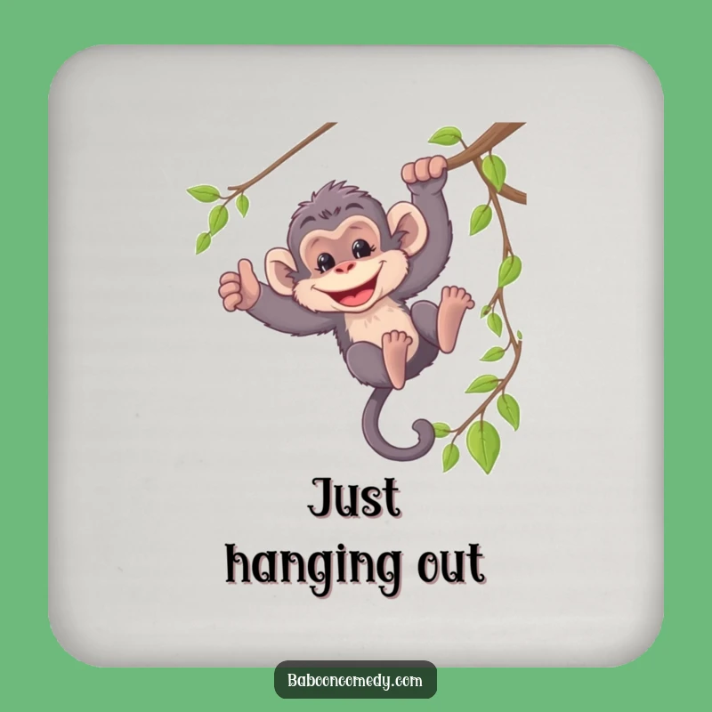 Funny Mischievous Baboon Coaster - Primate Protection with a Grin