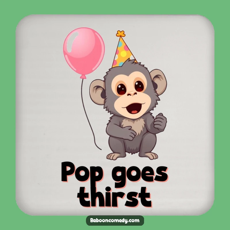 Funny Surprised Baboon Party Coaster - Festive Baboon Drink Protector, Cute Funny Gift