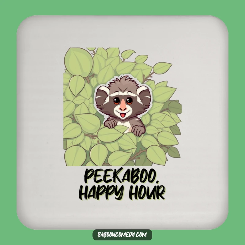 Funny Cheeky Baboon Coaster: Protect Surfaces with Primate Peeking Playfulness