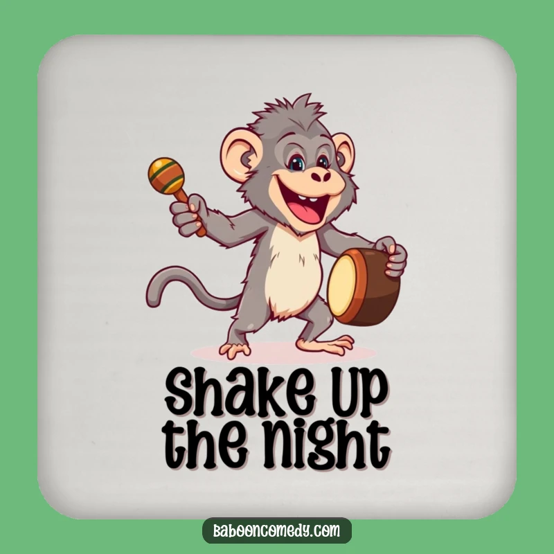 Funny Joyful Baboon Coaster - Primate Party Protection