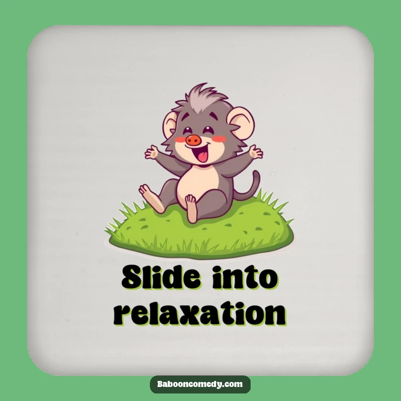Funny Kawaii Baboon Sliding Coaster - Protect Surfaces with Cute Fun, Gift