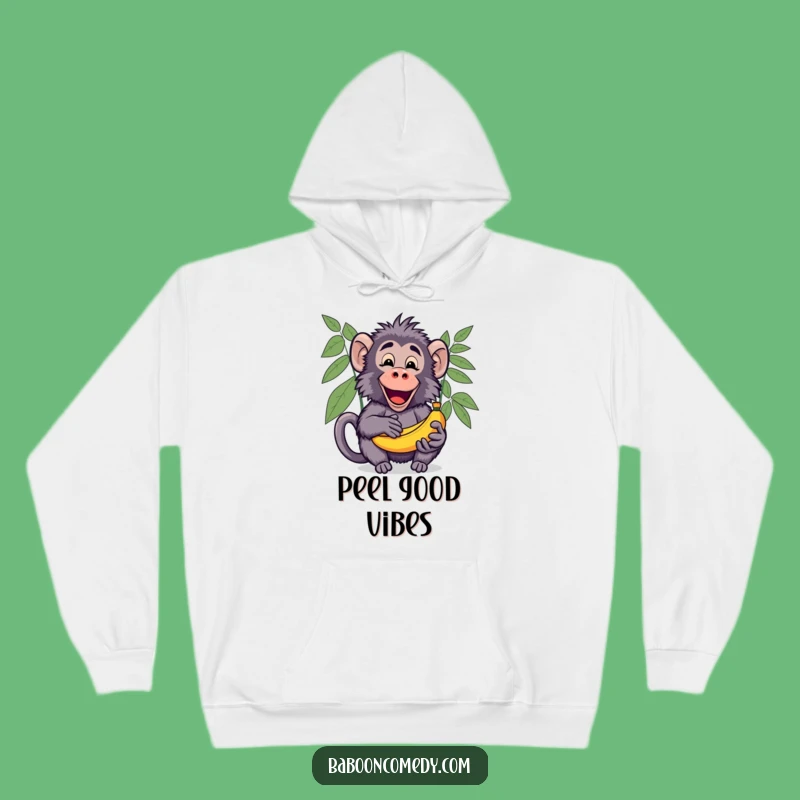 Cozy Funny Kawaii Baboon Banana Hoodie - Share the Warmth!