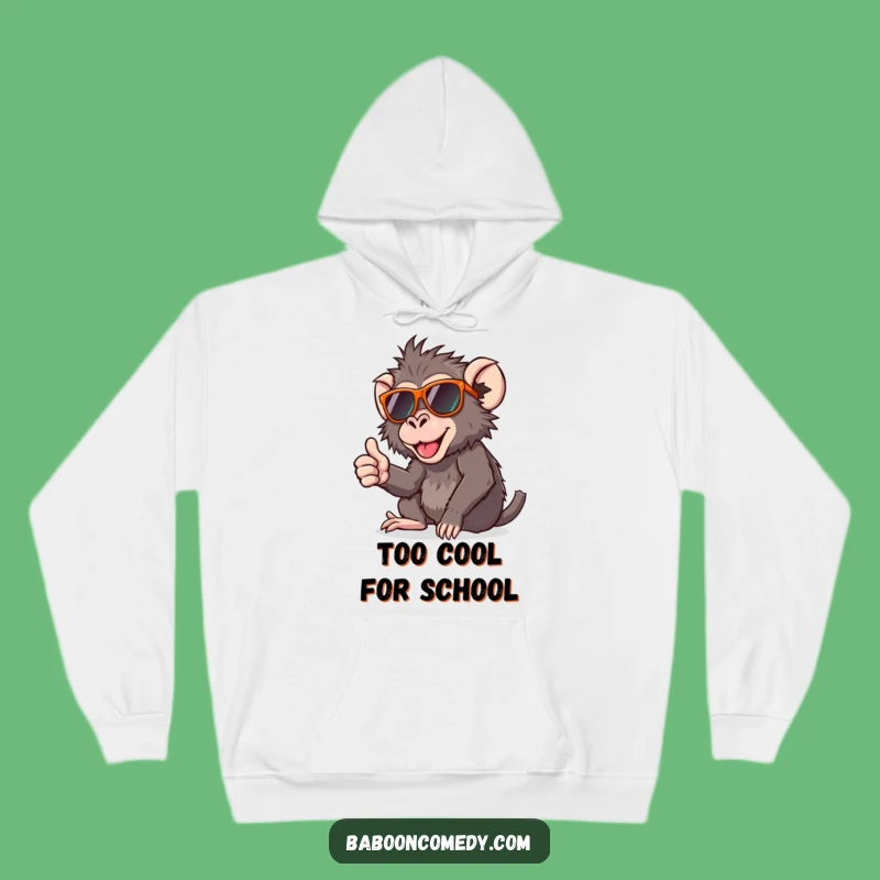 Funny Thumbs Up Baboon Hoodie: Cozy & Cool, Ideal Funny Gift for Him or Her