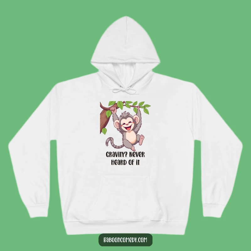 Funny Kawaii Baboon Hoodie: Cozy Primate Vine Swinging Warmth and Humor