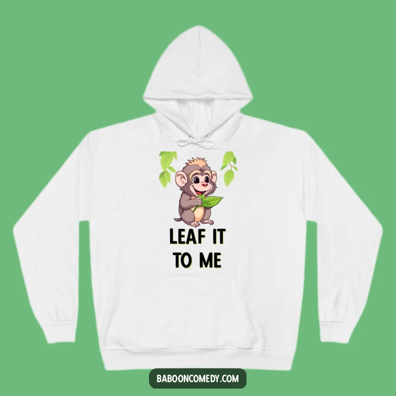 Cozy Funny Baboon Leaf Hoodie: Humorous Gift for Ultimate Comfort