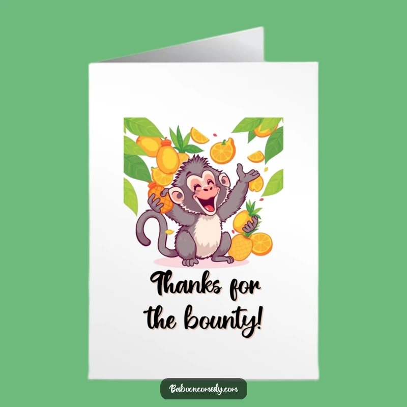 Free Printable Thank You Card: Fruity Fun from a Grateful Baboon!