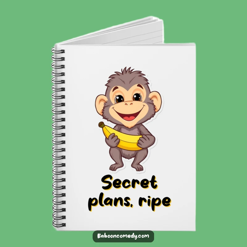 Funny Baboon Banana Grin Notebook: Primate Mischief Journal