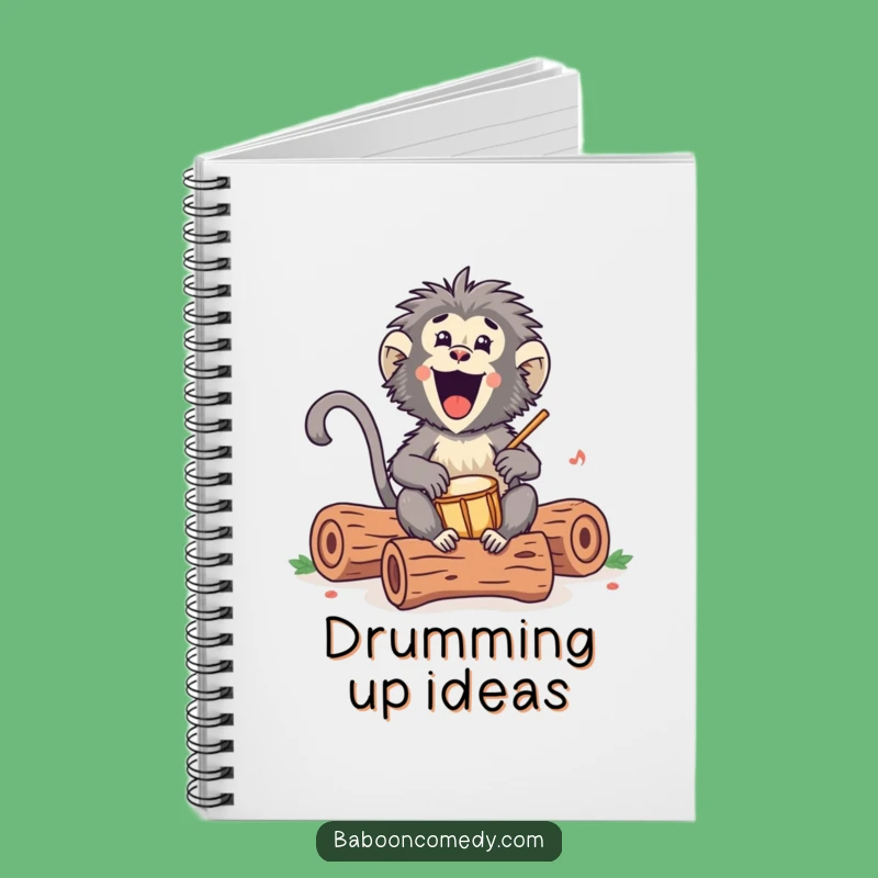 Funny Kawaii Baboon Drumming Notebook: Compose Your Thoughts with Rhythm