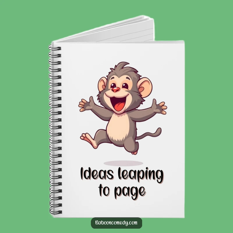 Funny Kawaii Baboon Leaping Notebook: Jot Down Your Joyful Thoughts