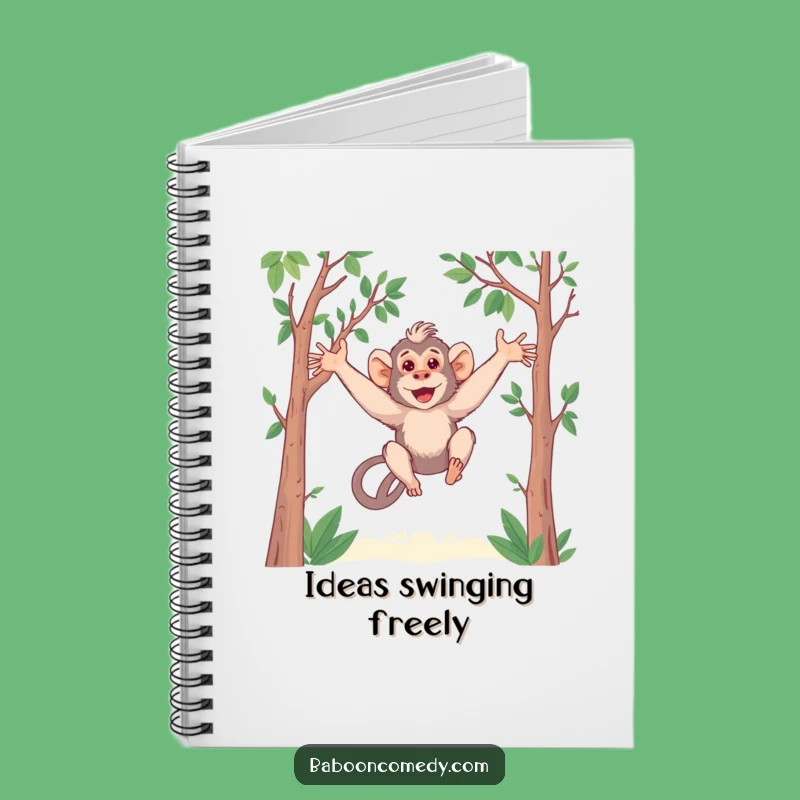 Funny Kawaii Baboon Notebook - Long Arms Swinging - Playful Journal for Creative Ideas