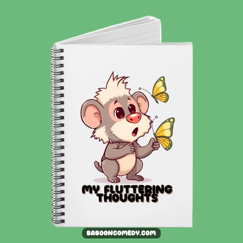 Funny Baboon Butterfly Notebook: Humorous Gift for Inspired Thoughts