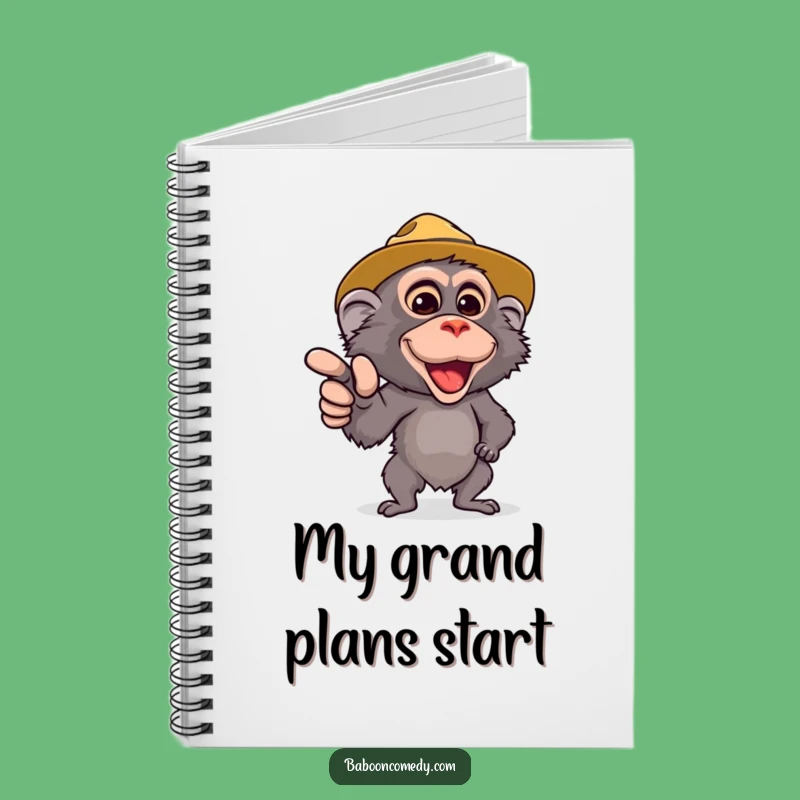 Funny Safari Baboon Notebook - Cute Baboon Pointing - Hilarious Journal for Safari Thoughts