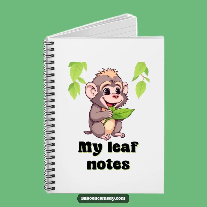 Funny Baboon Leaf Notebook: Humorous Gift for Inspired Thoughts