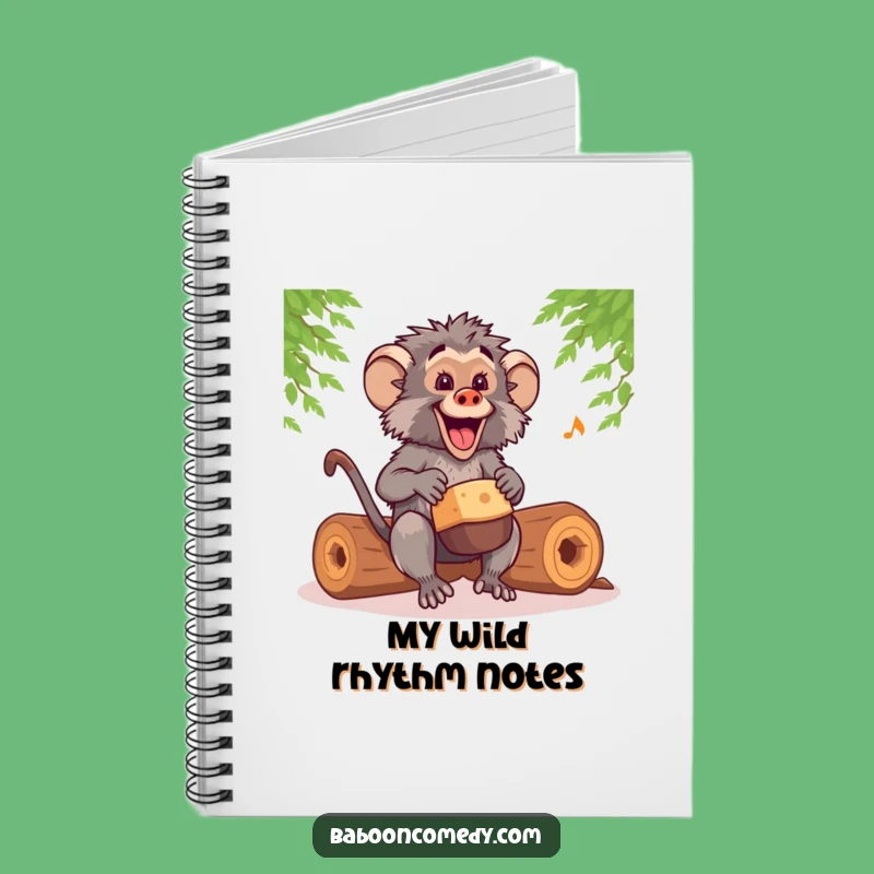 Funny Kawaii Baboon Drummer Notebook: Rhythmic Notes, Hilarious Journal